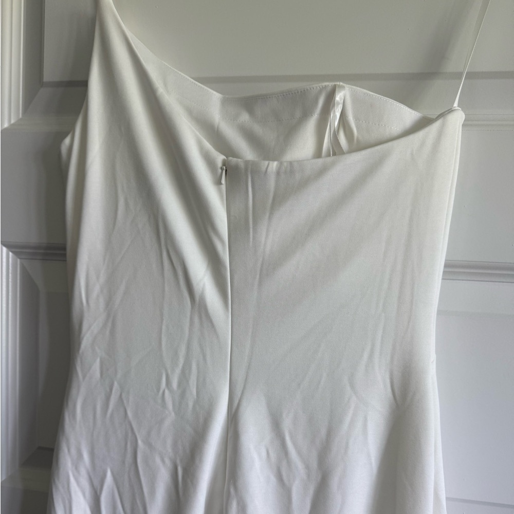 La Femme - 28176 One Shoulder Dress with High Slit - White - Picture 8 of 16